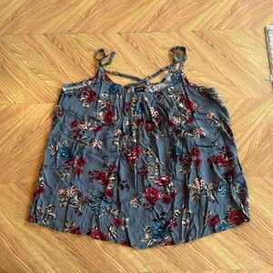 Torrid flowy criss cross back tank top with adjustable straps